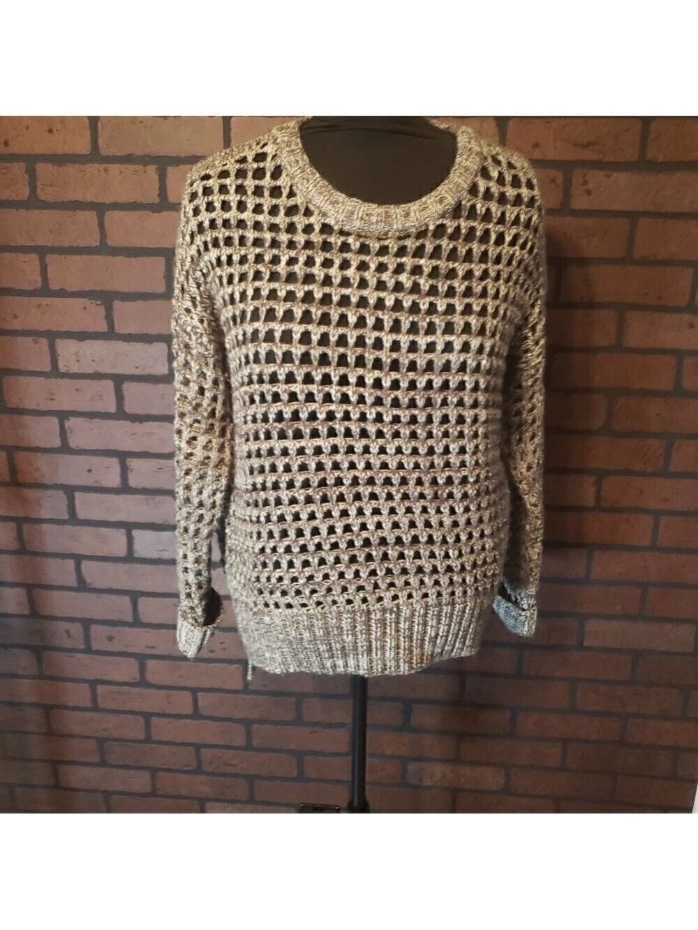 Blu Pepper open Knit Crew Neck Sweater